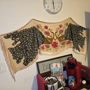 Elegant Peacock Shawl/Wrap For a Vintage Or Boho Look, With Stunning Beadwork...